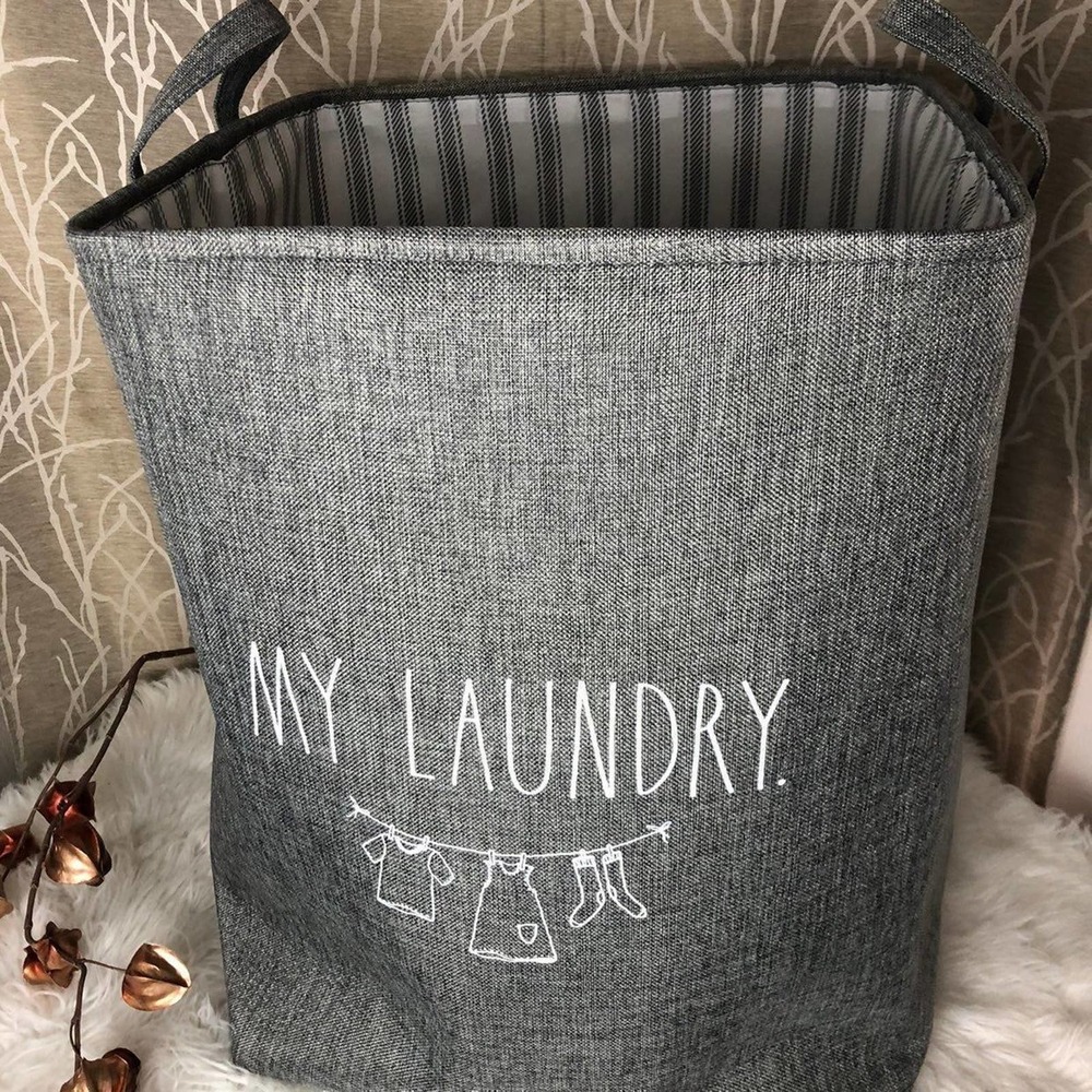 RAE DUNN FARMHOUSE HOME DECOR BUNDLE BABY MOM LAUNDRY BASKET HOME NURSERY RD HTF - Picture 7 of 8